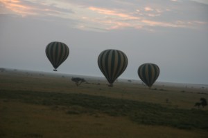 A view of the other balloons from our balloon.