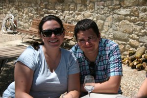 Amanda and Henry relaxing at a Tuscan Winery.