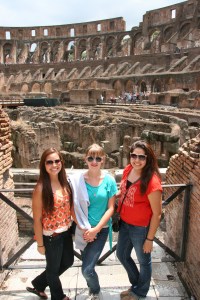 Hailey, Lexi, and Brittney at the Colosseum.