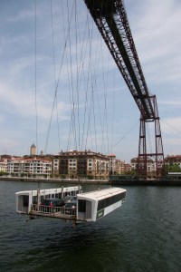 The ferry hanging from the bridge. We walked across the span you see at the top of the picture.