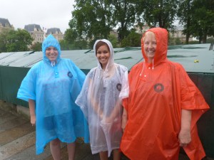 Amanda, Hailey and I posing as the French flag.