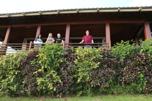 A view of the ocean watchers from the lawn.