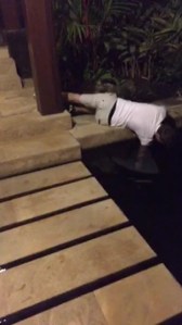 Jake rescues the house keys with kitchen tongs and his long arm!