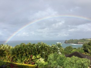 A rainbow (from our deck).