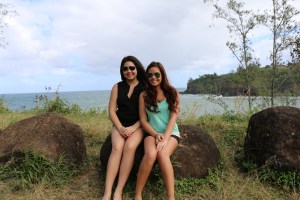 Lexi and Hailey on our walk to the beach.