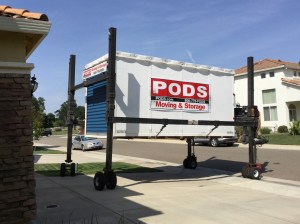 The POd is suspended by a free-standing motorized lift that operates just like a vehicle.