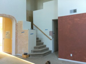 The stairs going up to the Bonus Room and two bedrooms.