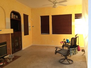 Family Room with our lawn chairs, like camping indoors!