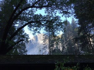 The granite cliff face behind our cabin. You can tell we are in a deep, narrow valley.