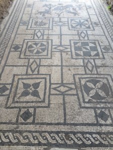 A fancy mosaic in one of the houses belonging to a wealthy family.