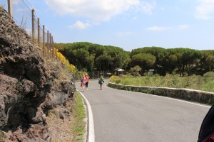 The students walk down the road to the cafe you can see on the right.