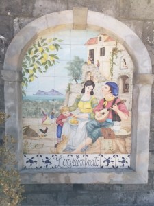 A mural near the entrance of the community garden.